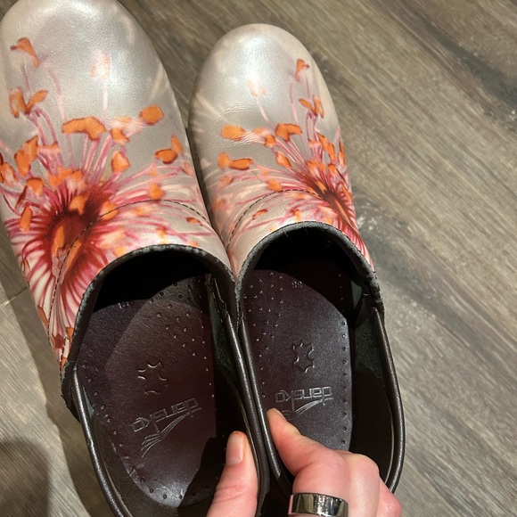 Floral Pink Poppy Dansko Mules/Clogs - Picture 14 of 14